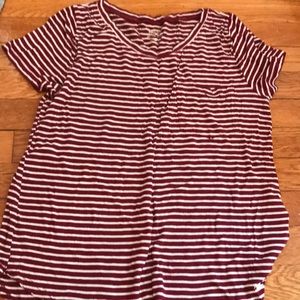 Hollister red and white striped tee